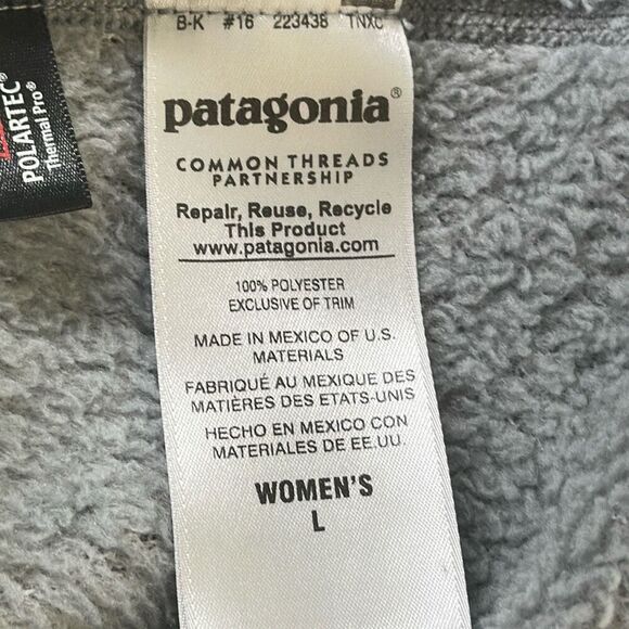 Patagonia Polartec Full Zip Re-Tool Jacket Gray Women L sty 25476 Purple - Picture 8 of 9